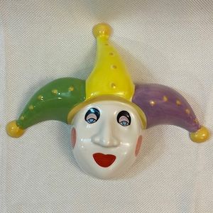 Hand-Painted Porcelain Clown Wall Hanger By Jules